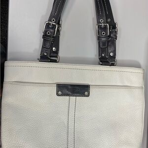 Coach Hamilton White Pebbled Leather Tote F F13039